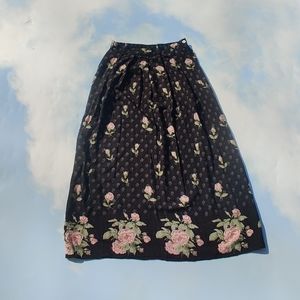 Floral Maxi Skirt 90s Skirt Classic Maxi Skirt Vintage Coquette 90s